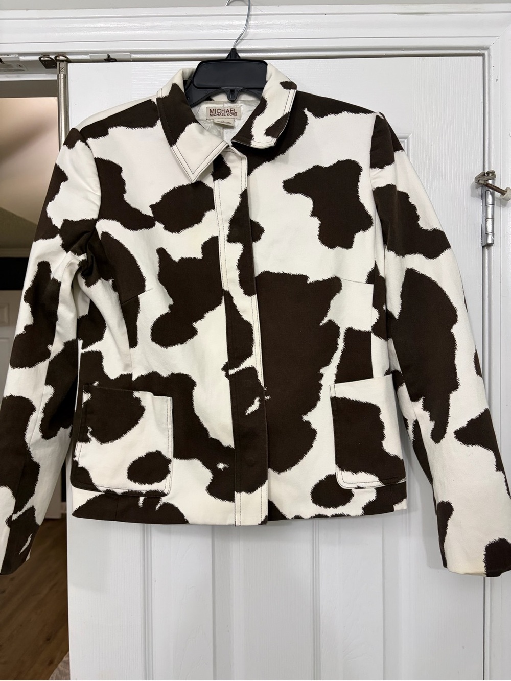 Michael Kors Brown and White Cowhide Print  Jacket
